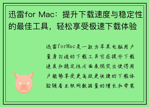 迅雷for Mac：提升下载速度与稳定性的最佳工具，轻松享受极速下载体验